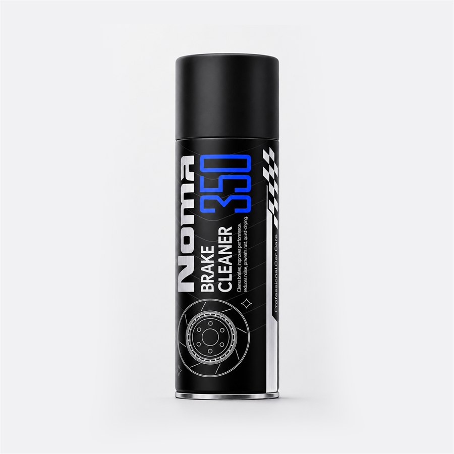 Bình xịt NOMA 350 Brake Cleaner — dung dịch vệ sinh phanh đĩa, vỏ đen chữ 350 màu xanh